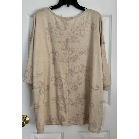 EMILY DANIELS WOMENTS TOPS FALL PUMPKIN SCOOP NECK 3/4 SLEEVE KNIT GLITTER - Picture 4 of 7